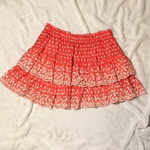 Coral mini skirt